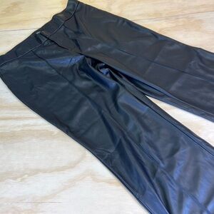Dennis Basso Women’s Black Faux Leather Pants Size 20WP